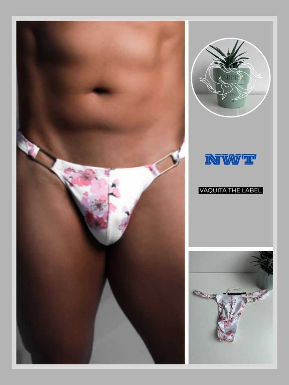 Vaquita The Label - Ryker Buckle Swim Thong - Sakura (L)